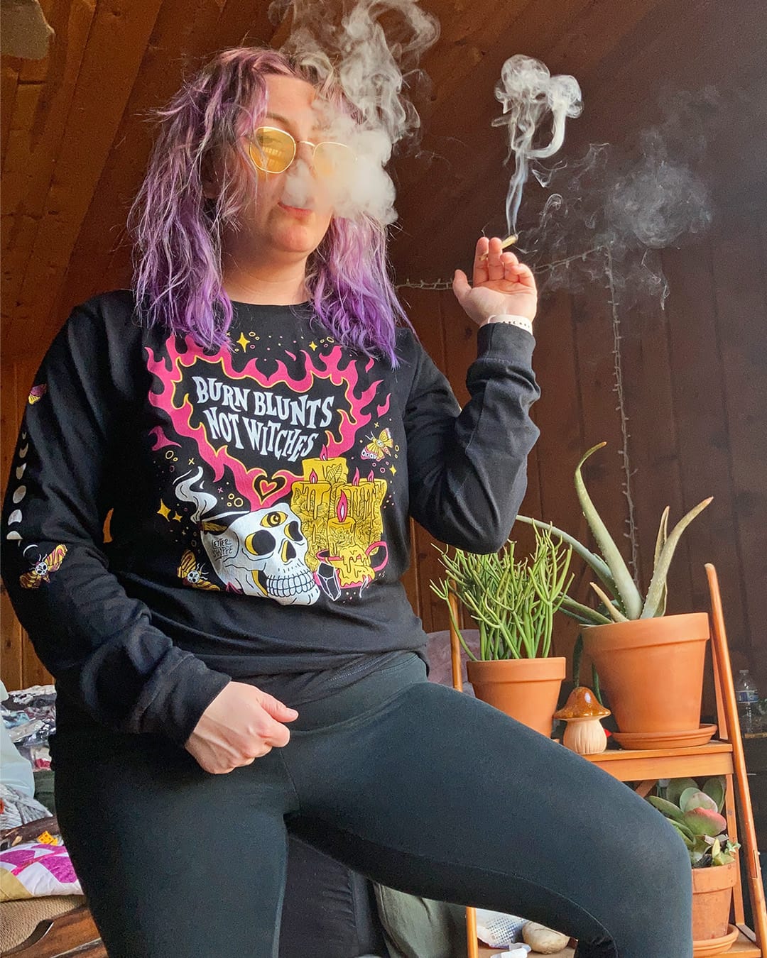 Burn Blunts Not Witches Long Sleeve Shirt