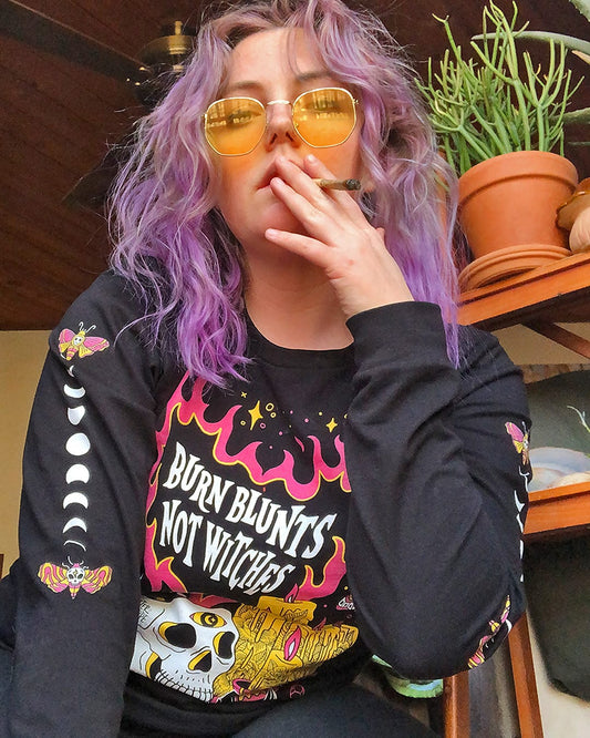 Burn Blunts Not Witches Long Sleeve Shirt